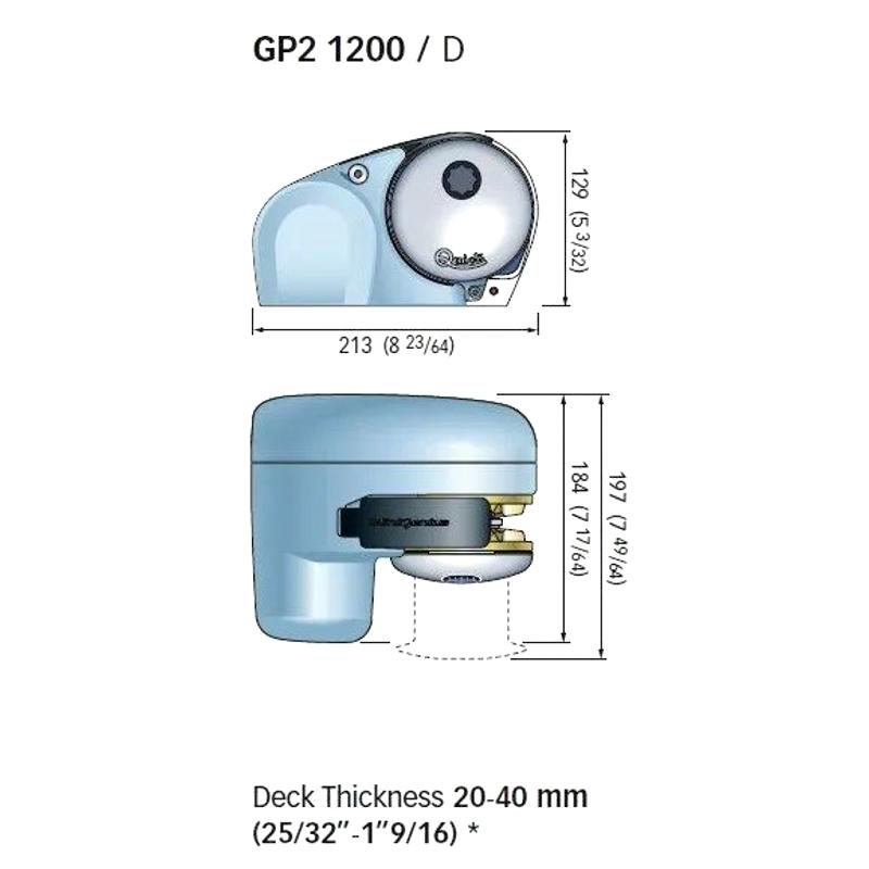 Quick Mini Genius GP2 2000 OnDeck Windlass 250W 8mm 12V 56014