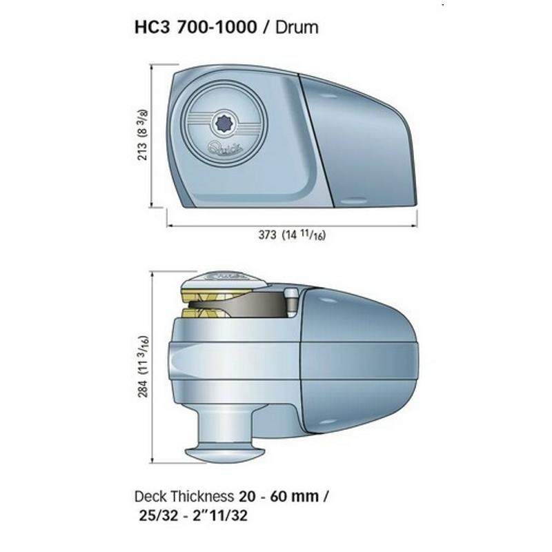 Quick Hector On Deck Anchor Windlass 700w 8mm 12v 56138