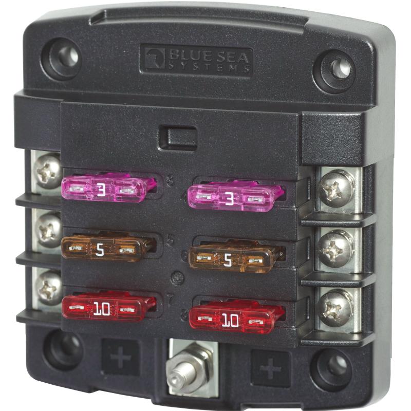 thumbnail image 2 of Blue Sea Systems 5025B-BSS 6-Circuit ST Blade Fuse Block With Ground, New 2 of 2